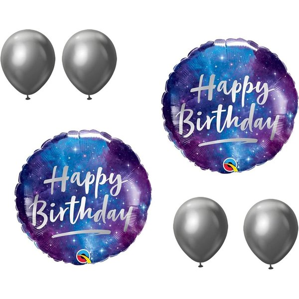 Loonballoon Alien, Space, Earth Theme Balloons, 18 inch Birthday Galaxy LOON-LAB-12271-Q-U